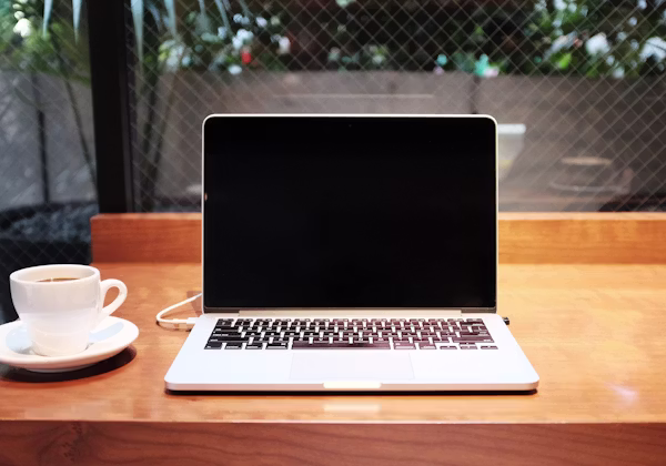A coffee shop workspace in Phuket